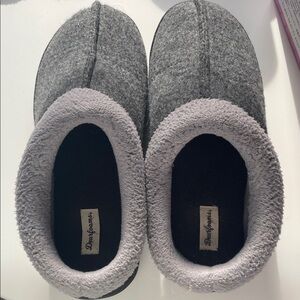 Dearfoams Charcoal Slippers with Soft Gray Lining